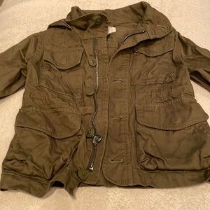 Crewcuts size 2 army green hooded jacket